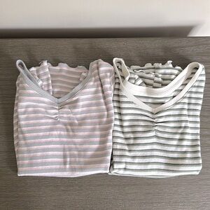 Set of 2- striped justice girls tees